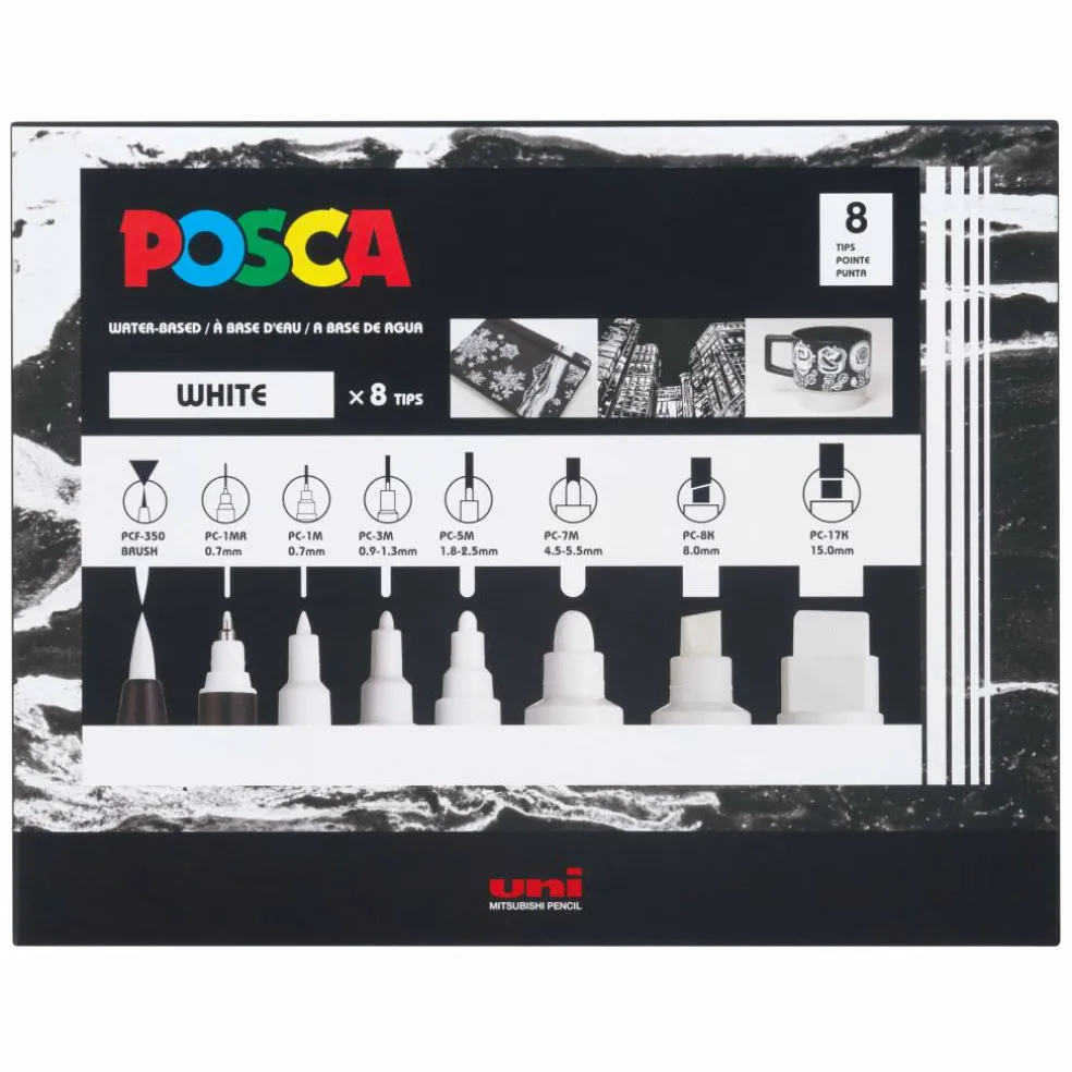 POSCA All White Paint Marker Set