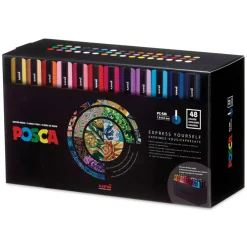 Posca Paint Markers - Set of 36, Assorted Colors, Medium Bullet Tip, 2.5 mm