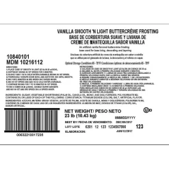 23 Pound Brill Vanilla Smooth and Light Buttercreme Icing 23 Per Case
