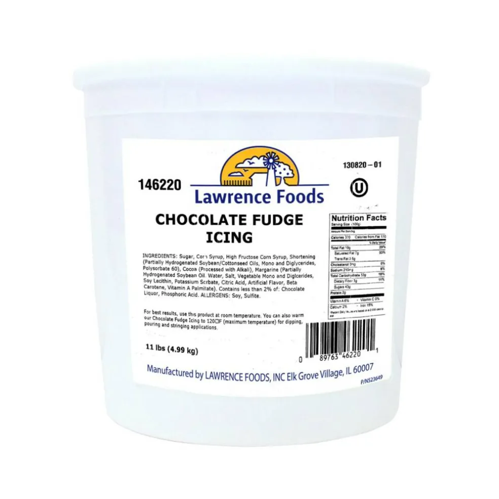 11 Pound Lawrence Foods Chocolate Fudge Icing Ready to Use Rich Chocolate 2 Per Case
