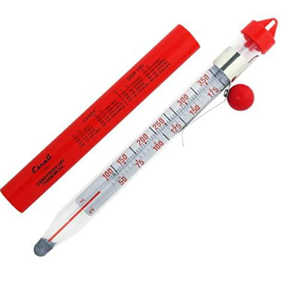 Precision Classic Candy/Deep Fry/Confection Glass Thermometer, Red/Clear
