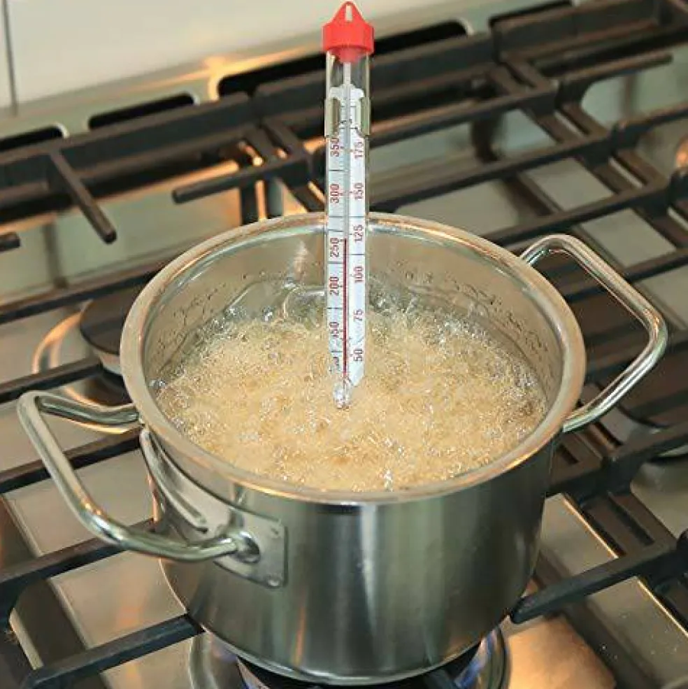 Precision Classic Candy/Deep Fry/Confection Glass Thermometer, Red/Clear