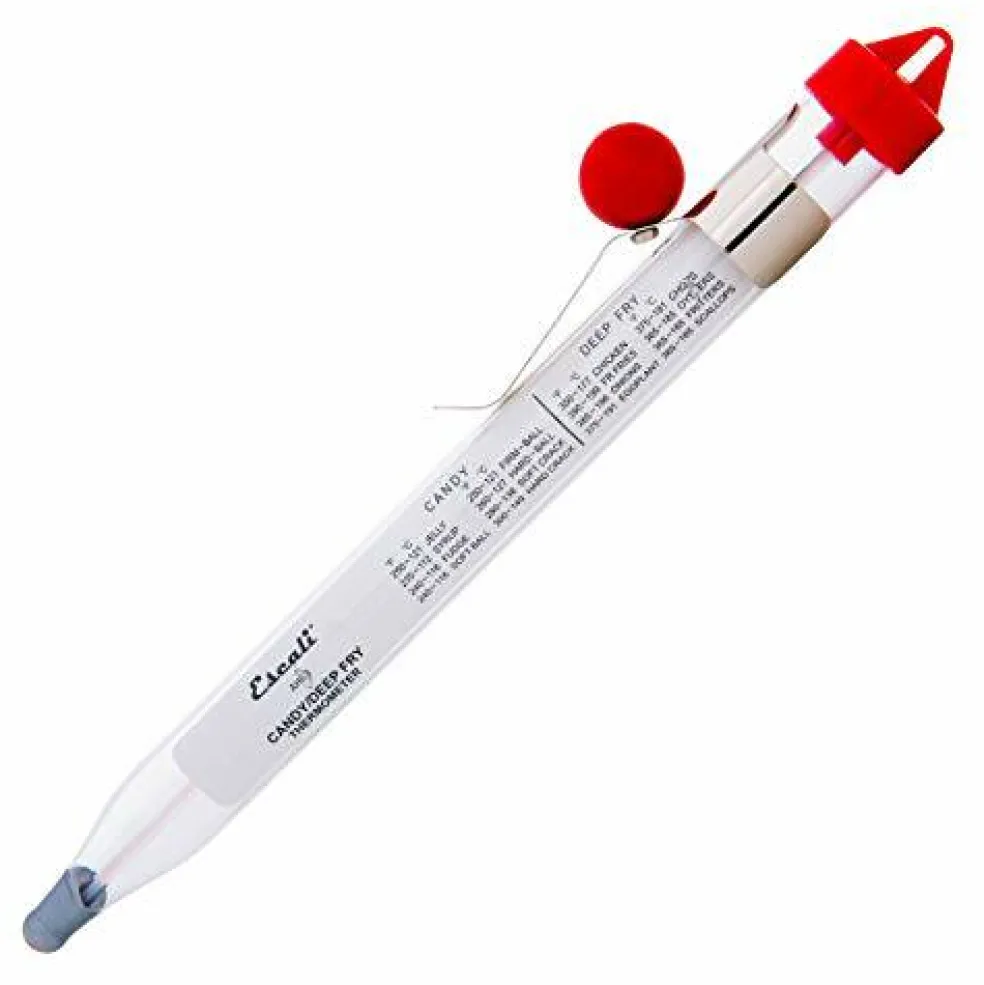 Precision Classic Candy/Deep Fry/Confection Glass Thermometer, Red/Clear