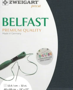 Precut  Zweigart Belfast 32 count Charcoal Gray