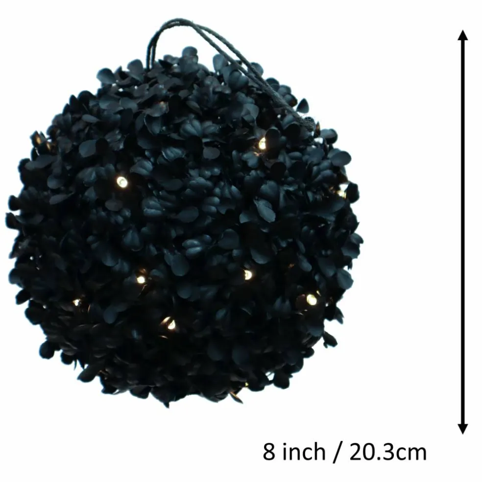 Pre-Lit Black Boxwood UV Resistant Kissing Ball by Ashland®