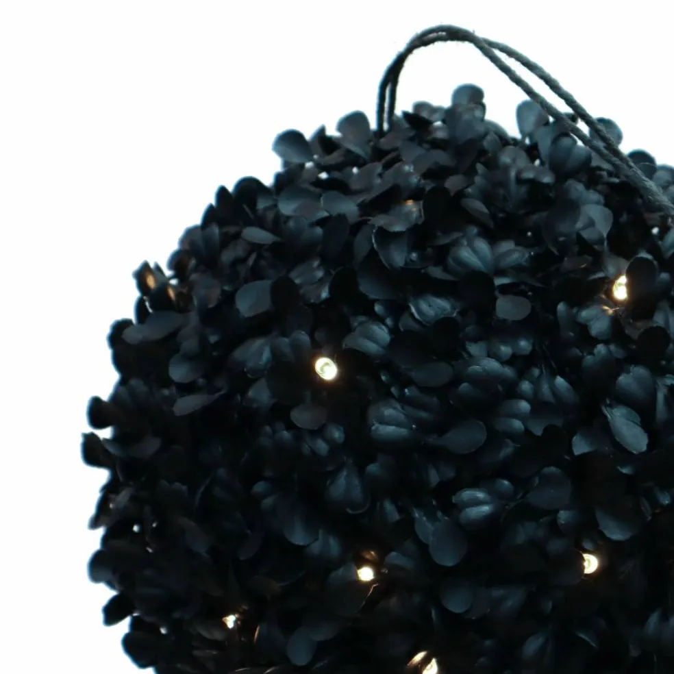 Pre-Lit Black Boxwood UV Resistant Kissing Ball by Ashland®