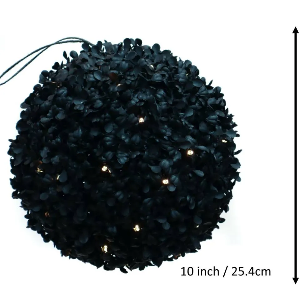 Pre-Lit Black Boxwood UV Resistant Kissing Ball by Ashland®