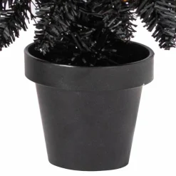 Pre-Lit Black Potted Tinsel Tree, Color Changing LED Lights by Ashland®