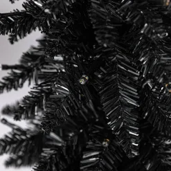 Pre-Lit Black Potted Tinsel Tree, Color Changing LED Lights by Ashland®