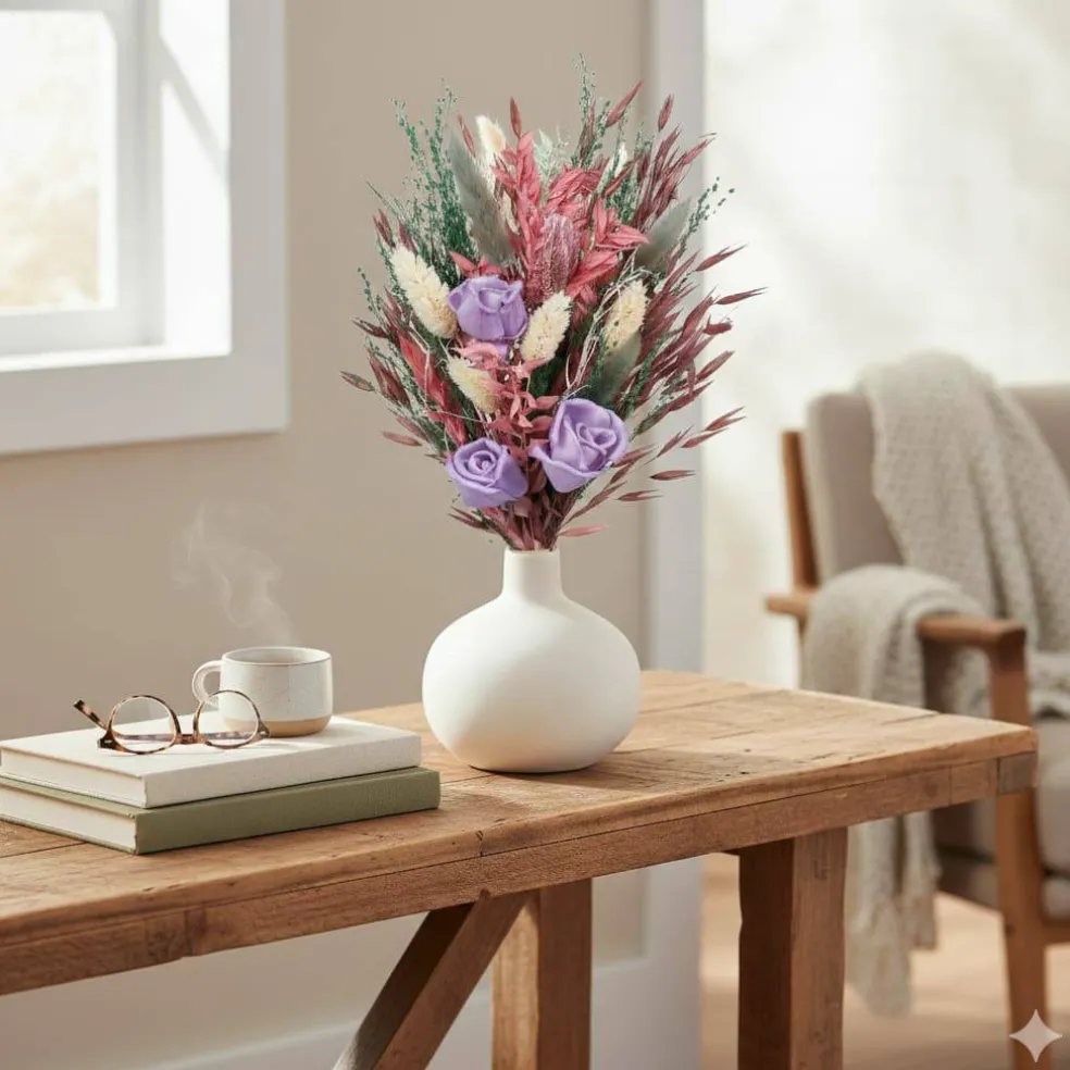 13" Premade Dried Botanical Mix in Ceramic Vase by Ashland®