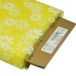 Premium Flocked Daisy Tulle Fabric Bolt of 54" X 10 Yards