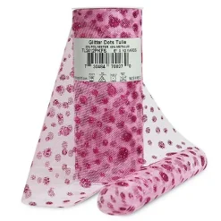 Premium Glitter Dots Tulle Spool of 6" X 10 Yards