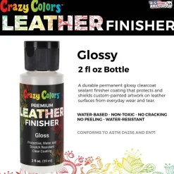 Premium Gloss Acrylic Leather and Shoe Paint Finisher, 2 oz Bottle - Clearcoat Sealant Protection - Durable Scratch, Crack, Peel, and Fade Resistant Finish - Artwork Jackets, Bags, Purses