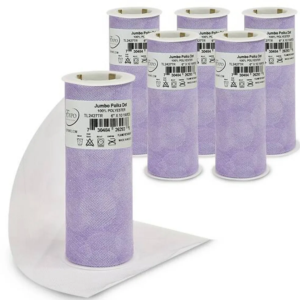 Premium Jumbo Polka Dot Tulle Spool of 6" X 10 Yards