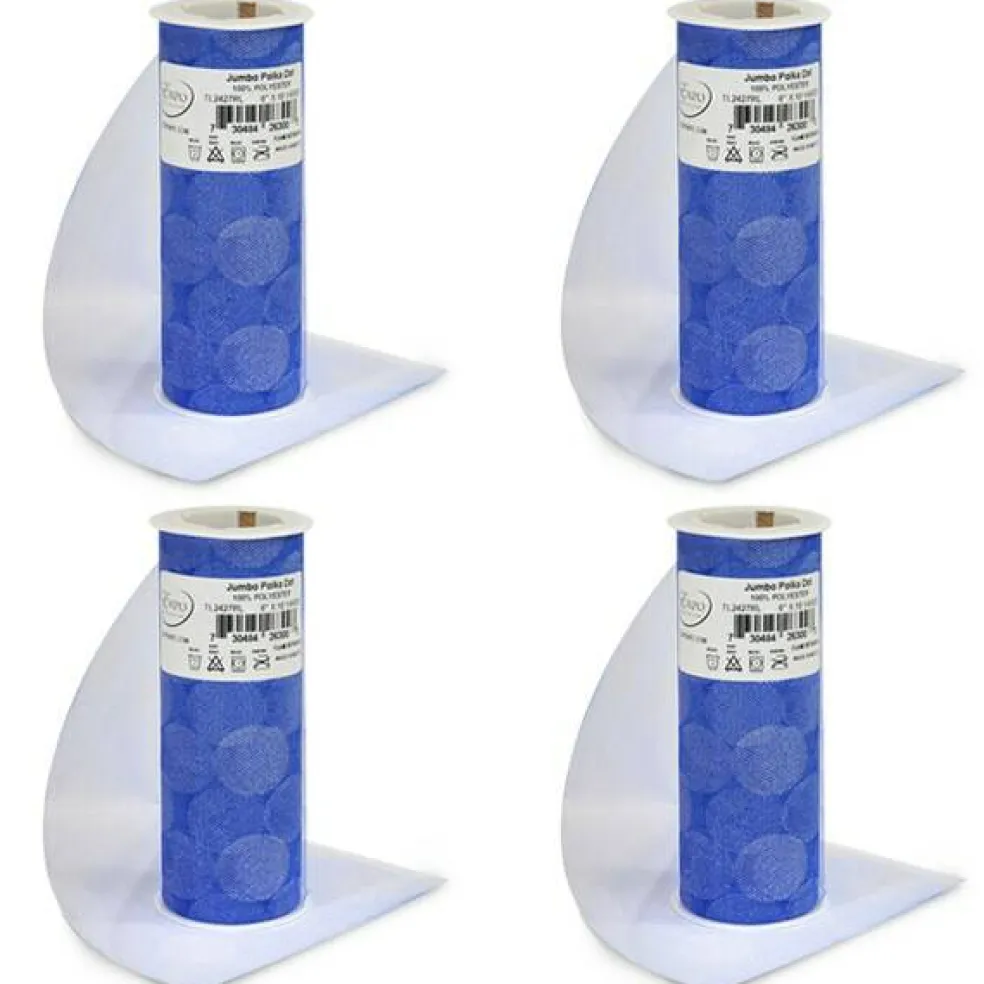 Premium Jumbo Polka Dot Tulle Spool of 6" X 10 Yards