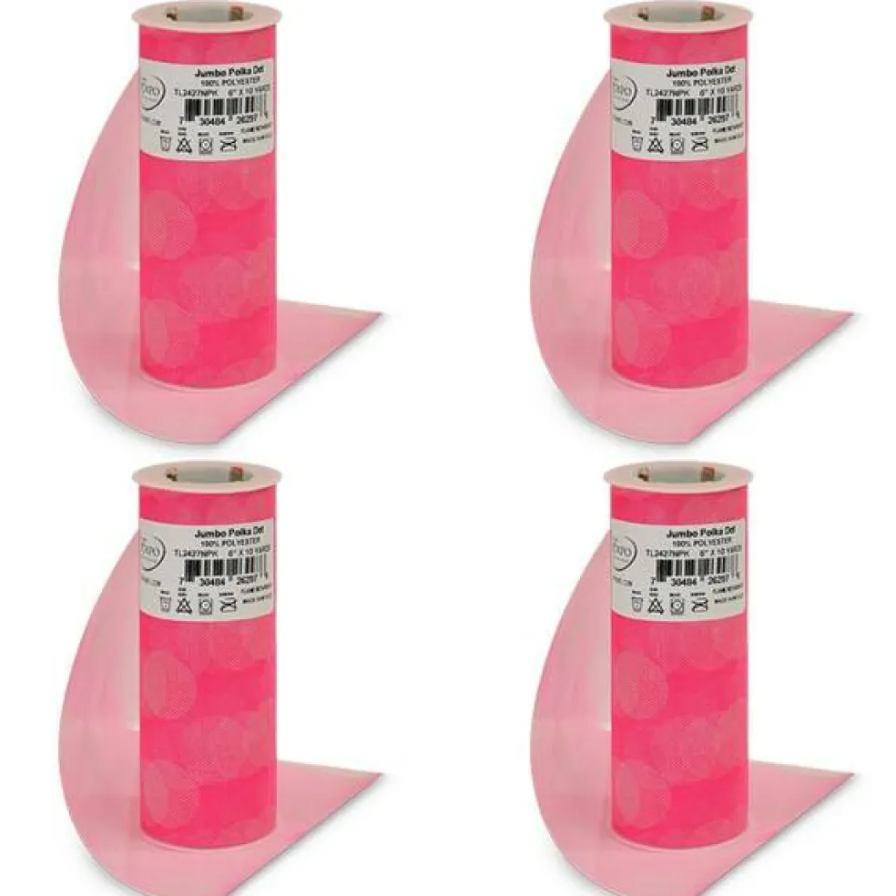 Premium Jumbo Polka Dot Tulle Spool of 6" X 10 Yards