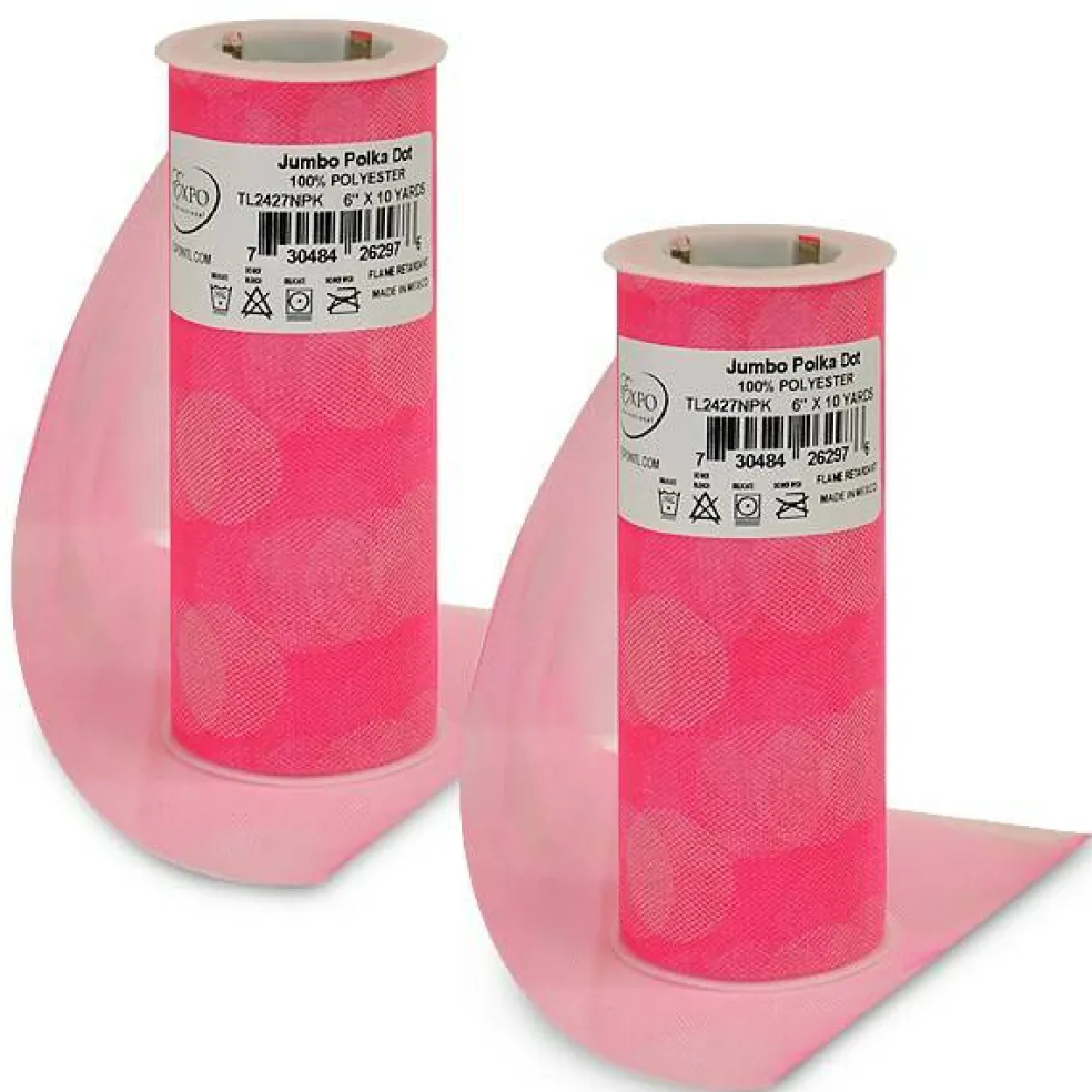 Premium Jumbo Polka Dot Tulle Spool of 6" X 10 Yards