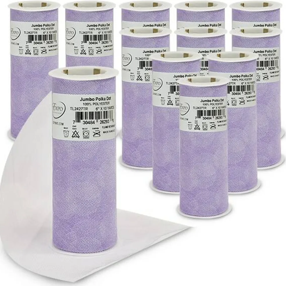 Premium Jumbo Polka Dot Tulle Spool of 6" X 10 Yards