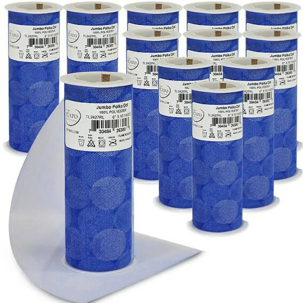 Premium Jumbo Polka Dot Tulle Spool of 6" X 10 Yards