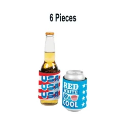 Premium Patriotic Neoprene Slap Can & Bottle Coolers 6 Pc.