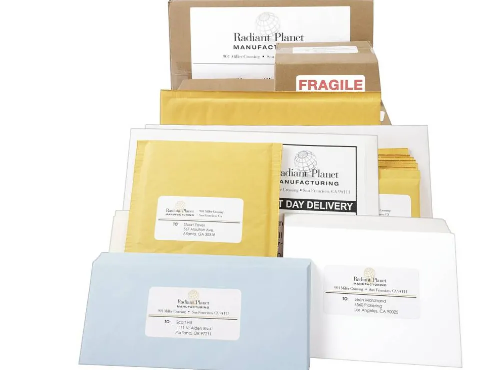PRES-a-ply White Labels, 8-1/2" x 11", Permanent-Adhesive, 1-up, 100 labels