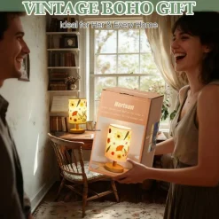 Pressed Flower Vintage Table Lamp,Modern Style
