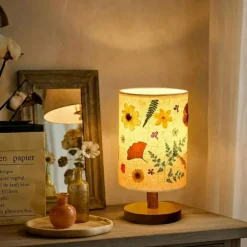 Pressed Flower Vintage Table Lamp,Modern Style