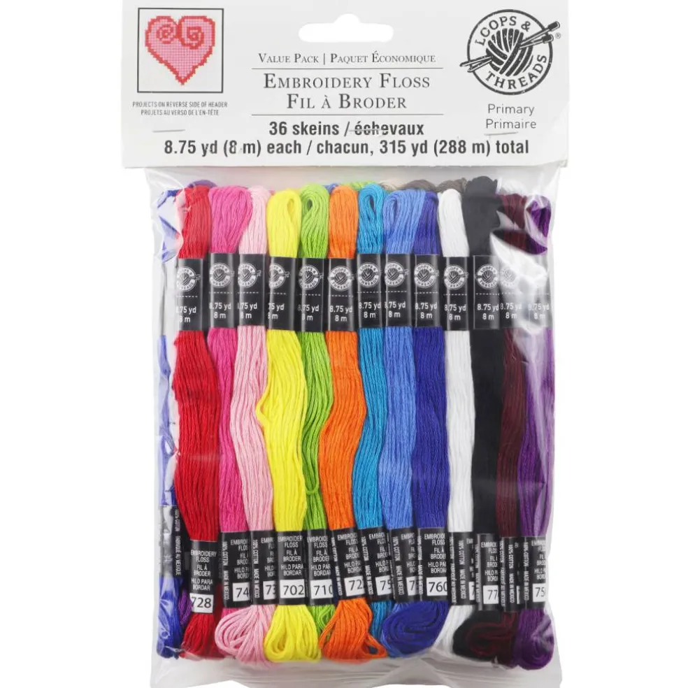 Primary Embroidery Floss by Loops & Threads™, 36ct.