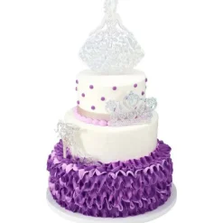 Princess, Crown and Shoe Silver Quinceañera Cake Kit Topper