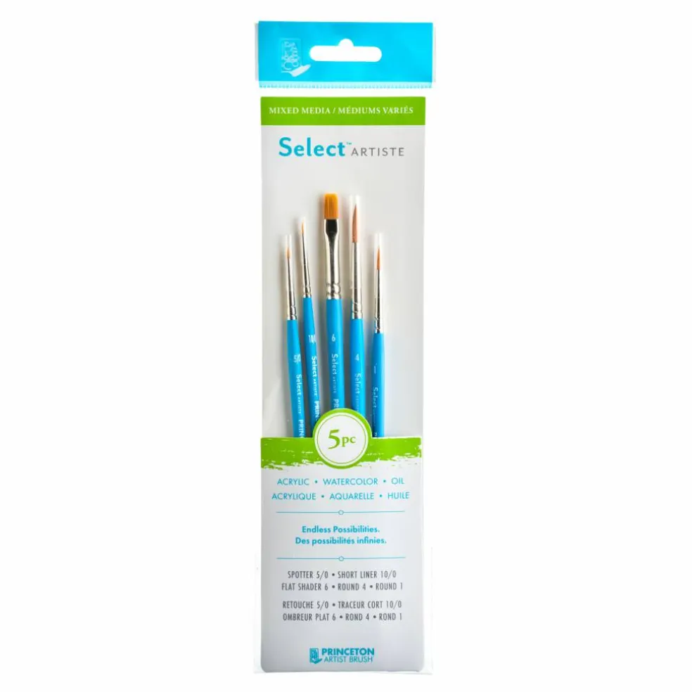 Princeton™ Select Artiste™ #15 5-Piece Synthetic Short Handle Brush Set