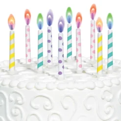 Printed Pastel Color Flame Candles by Makery®