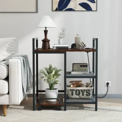 Printer Stand Engineered Wood Metal Charging Station