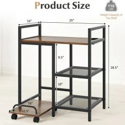 Printer Stand Engineered Wood Metal Charging Station
