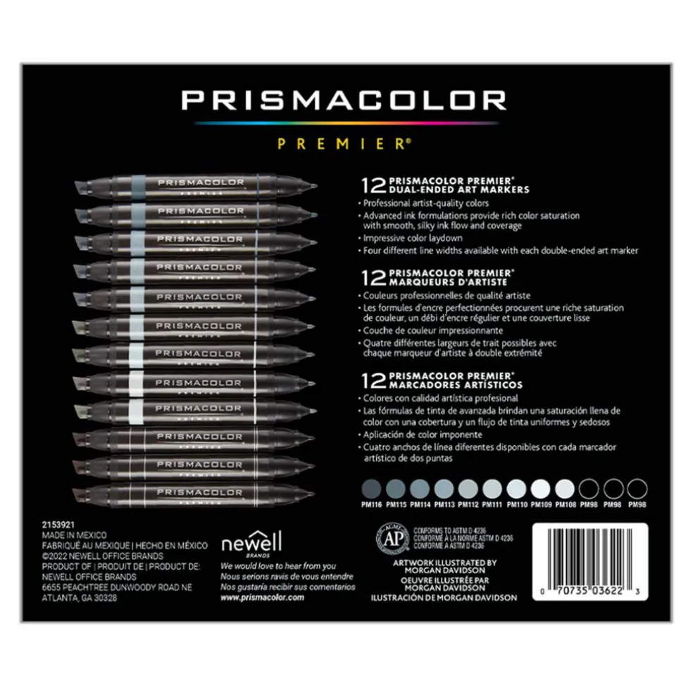 Prismacolor® Premier® Cool Grey Dual-Ended Art Markers, 12ct.