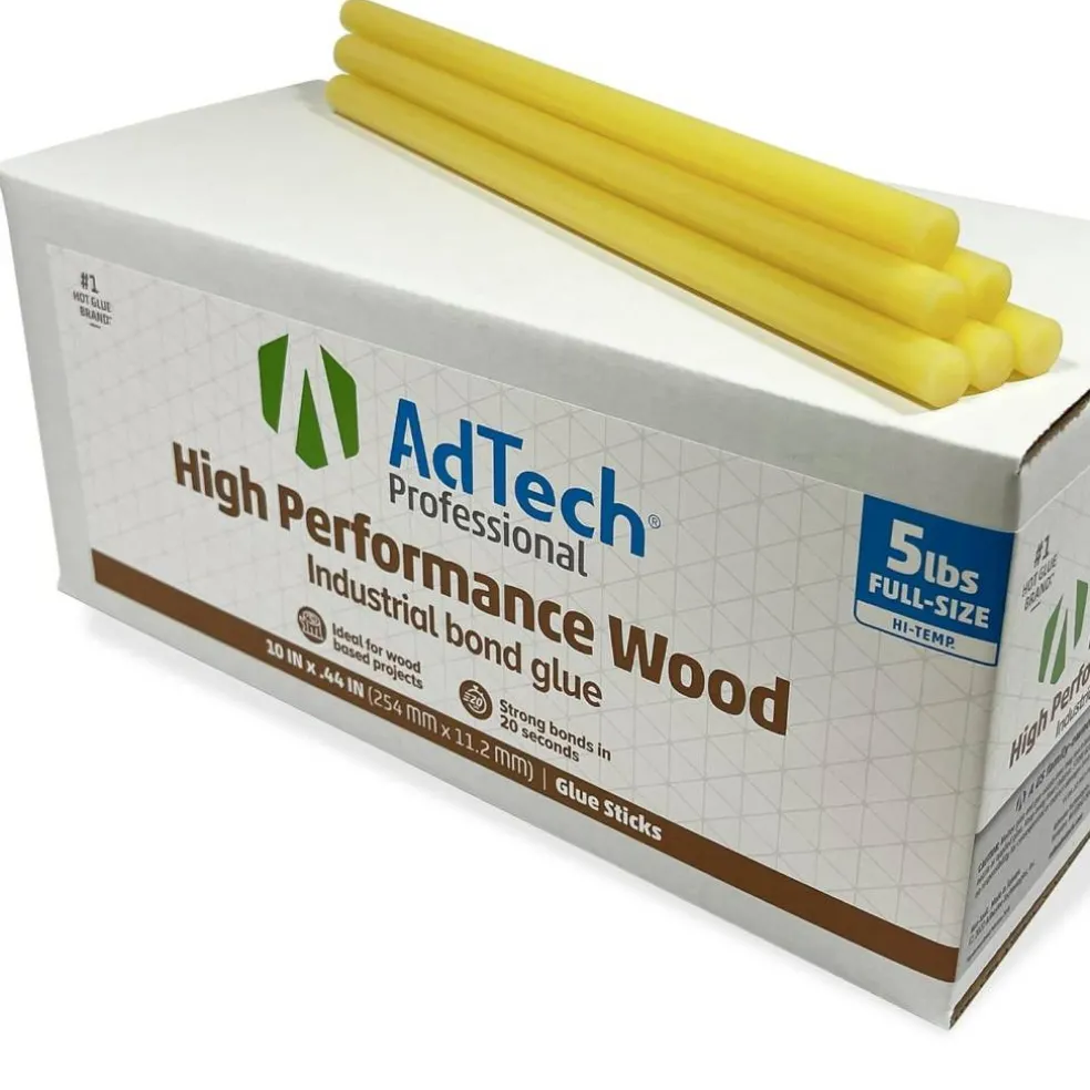 Professional High Performance Wood High Temp Industrial Bond Hot Glue Sticks 10" Amber