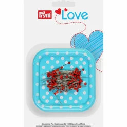 Prym Love Magnetic Pin Cushion & Glass Head Pins Set