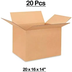 20 Psc Durable Corrugated Shipping Boxes for Packing and Storage 20 x 16 x 14 Inch