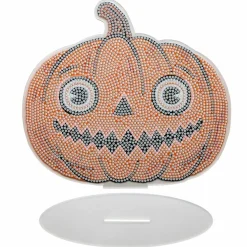 8" Pumpkin Acrylic Surface Diamond Art Kit with Stand by Make Market®
