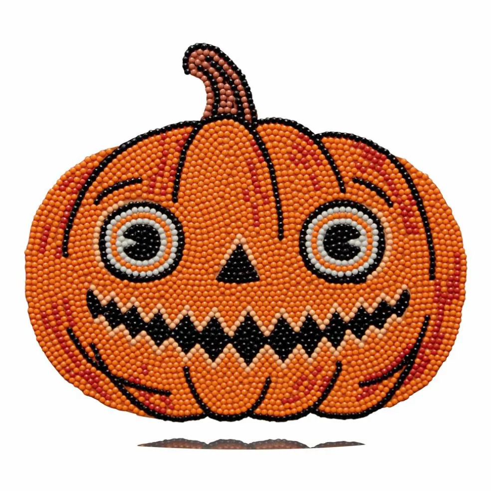 8" Pumpkin Acrylic Surface Diamond Art Kit with Stand by Make Market®