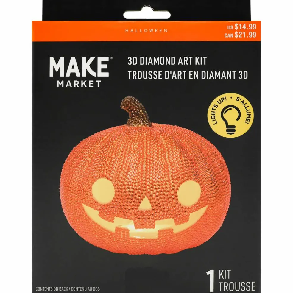5.5" Pumpkin 3D LED Diamond Art Kit by Make Market®