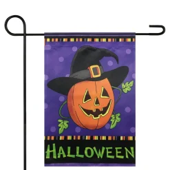 Pumpkin in a Witch Hat Outdoor Garden Flag, 12.5" x 18"