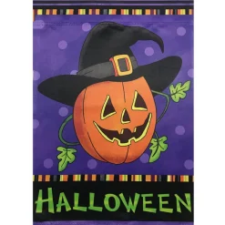 Pumpkin in a Witch Hat Outdoor Garden Flag, 12.5