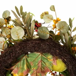 24" Pumpkins & Berries Artificial Fall Harvest Twig Wreath