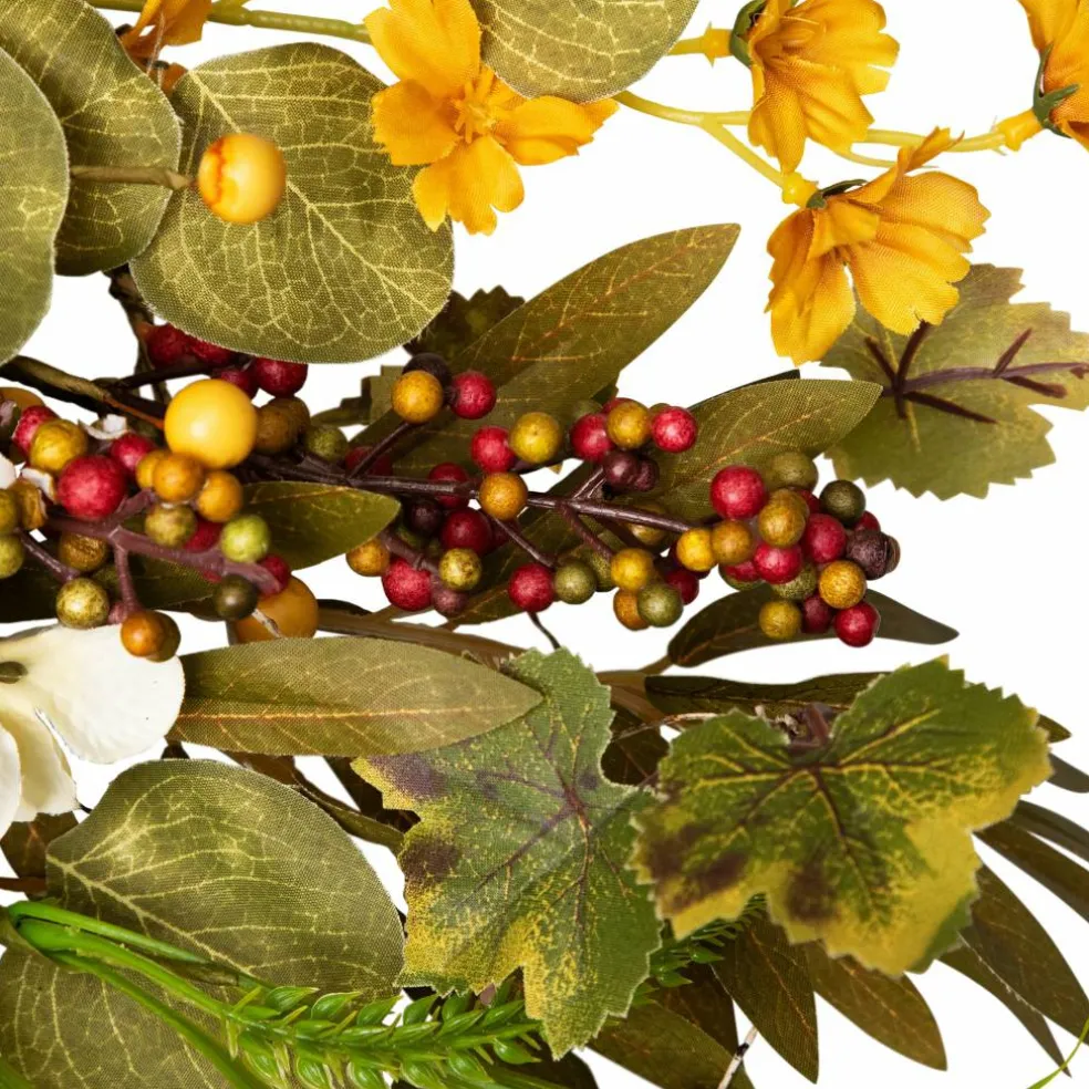 24" Pumpkins & Berries Artificial Fall Harvest Twig Wreath