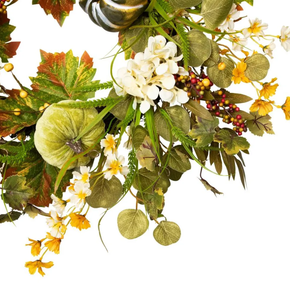 24" Pumpkins & Berries Artificial Fall Harvest Twig Wreath