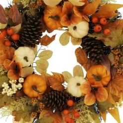 26" Pumpkins & Pinecones Wreath by Ashland®