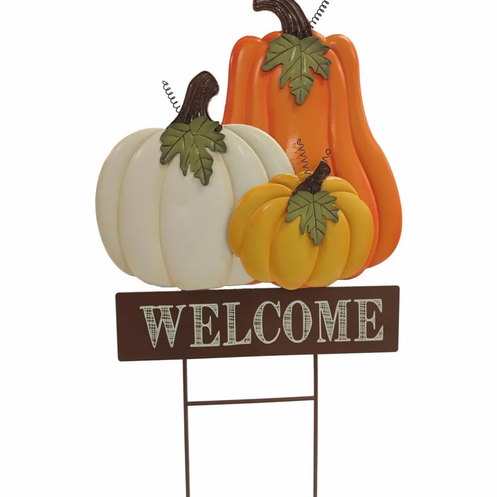 25" Pumpkin Welcome Metal Yard Stake by Ashland®