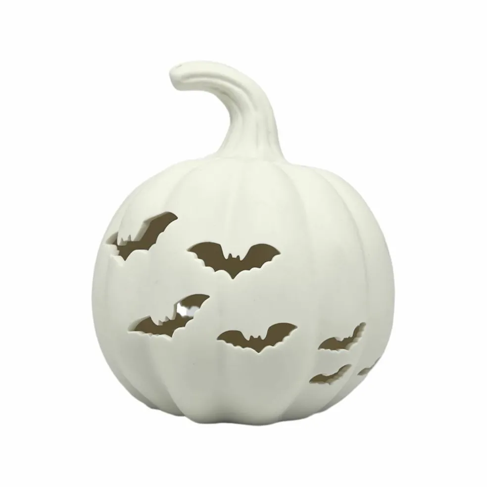 7.25" Pumpkin with Bats DIY Ceramic LED Décor by Make Market®