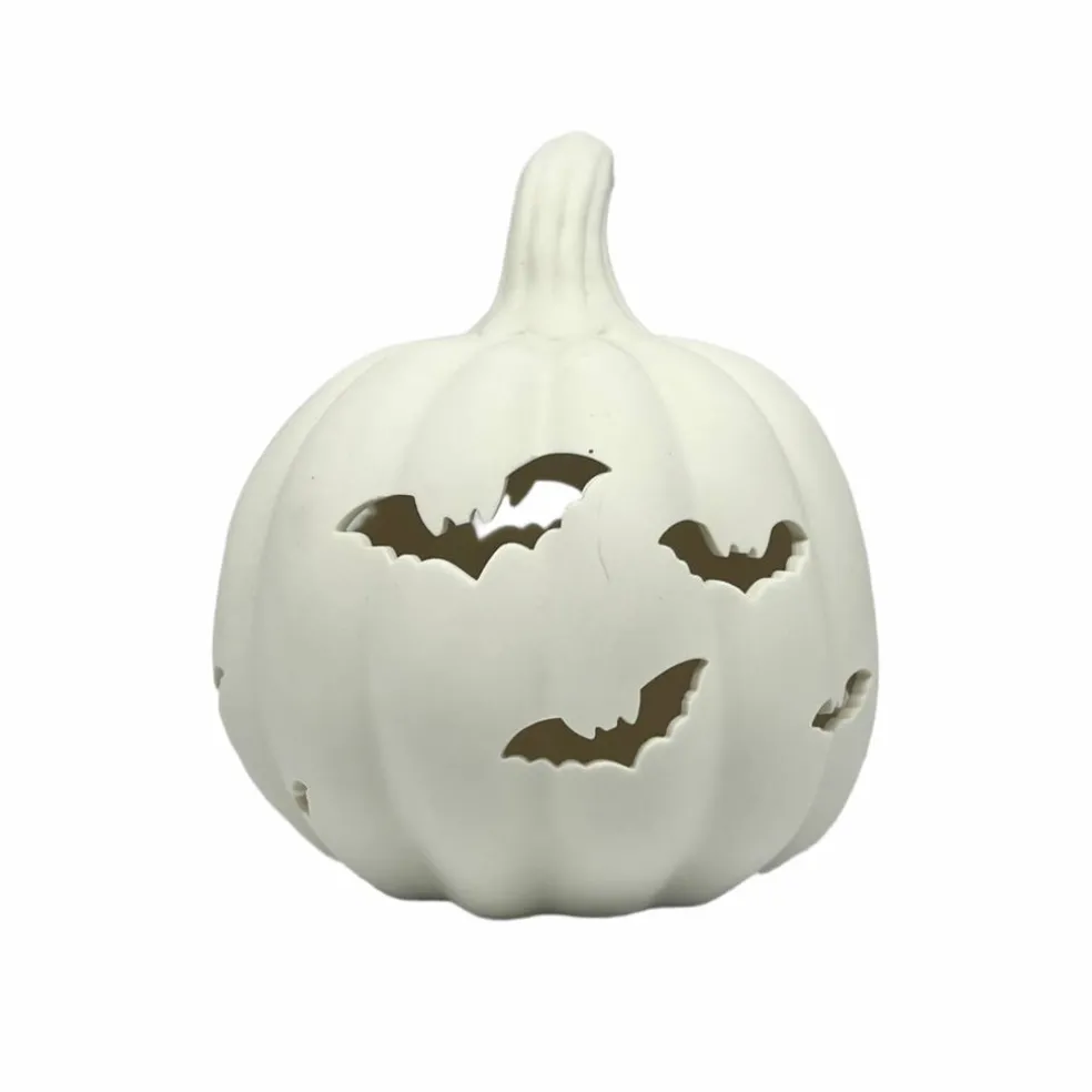 7.25" Pumpkin with Bats DIY Ceramic LED Décor by Make Market®