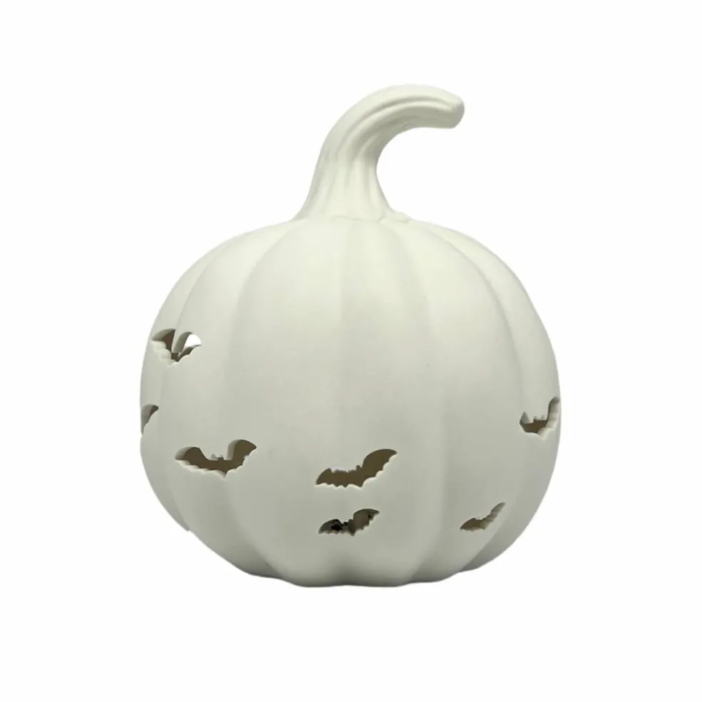 7.25" Pumpkin with Bats DIY Ceramic LED Décor by Make Market®